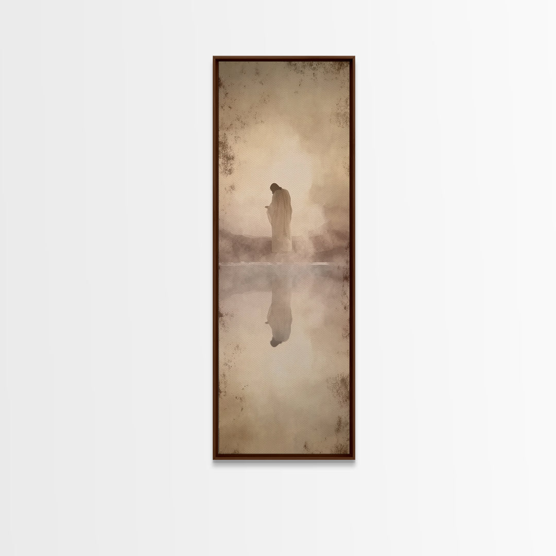 Desert Redeemer | Framed Canvas Print | Skinny Art | Christian Wall Art | Subtle Christian Art | Moody Christian Art