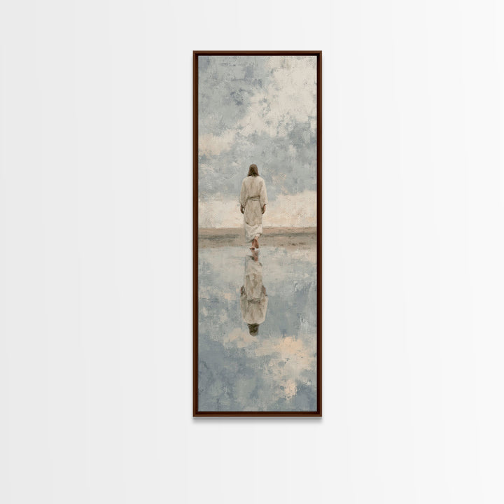 Still Waters Christ – Framed Canvas Print – Narrow Art – Jesus Painting Canvas – Christian Art Print – Vintage Christian Art