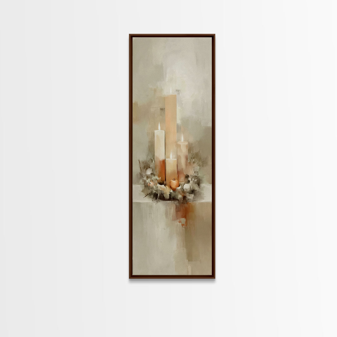 Trinity Candle Harmony – Framed Canvas Print – Christian Art Canvas – Tall Skinny Art Print – Christian Wall Art – Christmas Art – Christia