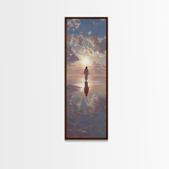 Heaven’s Radiance – Framed Canvas Print – Christian Wall Art – Jesus Art Print – Christian Art Canvas – Tall Narrow Wall Art – Christmas Ar