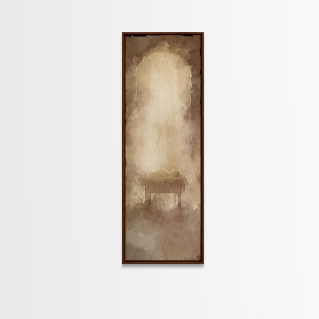 Heavenly Promise – Framed Canvas Print – Christian Wall Art – Christian Art Canvas – Tall Narrow Wall Art – Christian Christmas Art – Chris