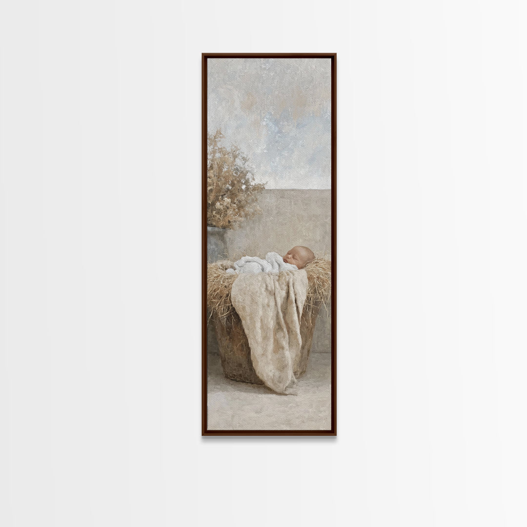 Starborn Blessing – Framed Canvas Print – Christian Art – Christmas Art – Christian Art Canvas – Tall Skinny Art Print – Christian Christma
