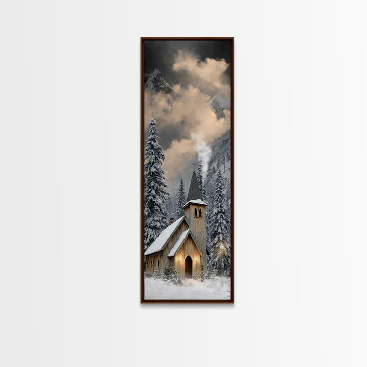 Nativity Grace – Framed Canvas Print – Christian Art Canvas – Christian Christmas Art – Tall Skinny Art Print – Christmas Wall Art – Christ
