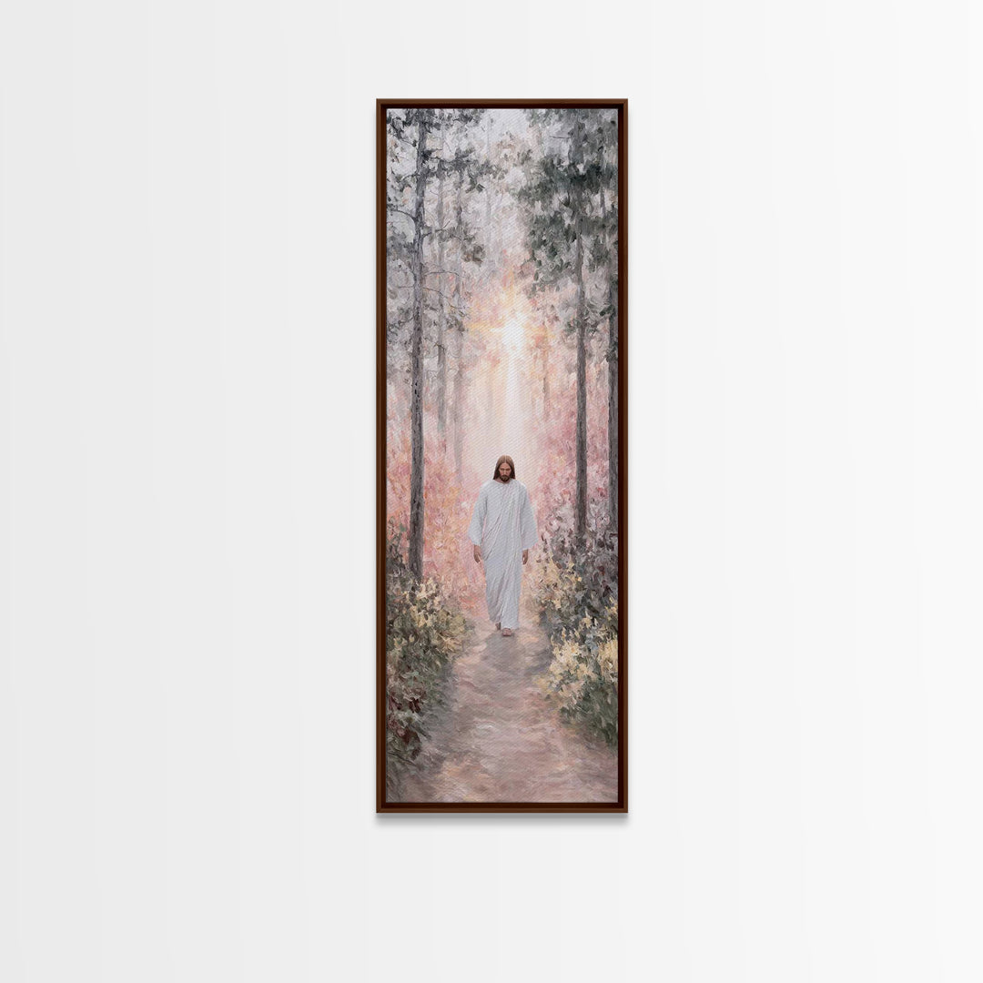 Heavenly Summit Path, Framed Canvas Print, Tall Narrow Wall Art, Christian Painting, Christian Art Canvas, Moody Christian Art, Christian D
