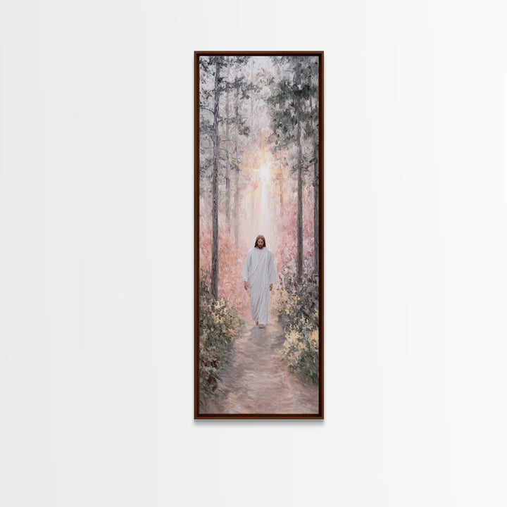 Heavenly Summit Path, Framed Canvas Print, Tall Narrow Wall Art, Christian Painting, Christian Art Canvas, Moody Christian Art, Christian D