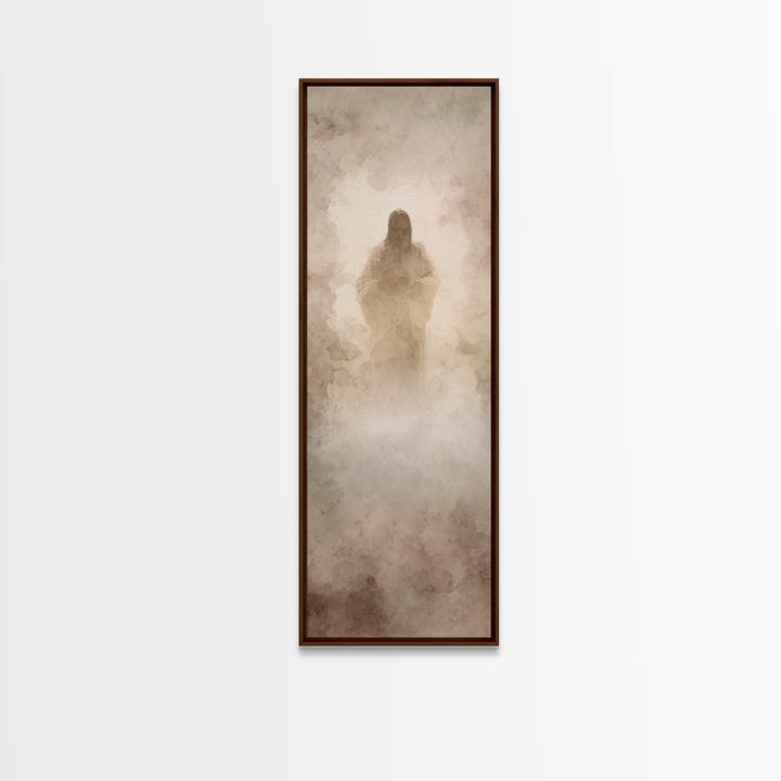 Heavenly Dawn Mercy – Framed Canvas Print – Christian Wall Art – Christian Art Canvas – Jesus Painting – Tall Narrow Wall Art – Faith Art