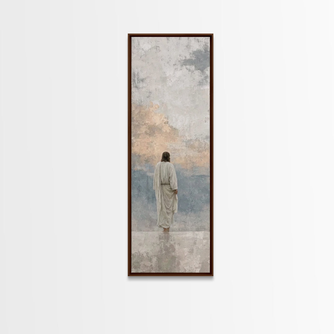 Path of Stillness – Framed Canvas Print – Tall Narrow Wall Art – Christian Art Canvas – Christian Wall Art – Jesus Painting – Faith Art