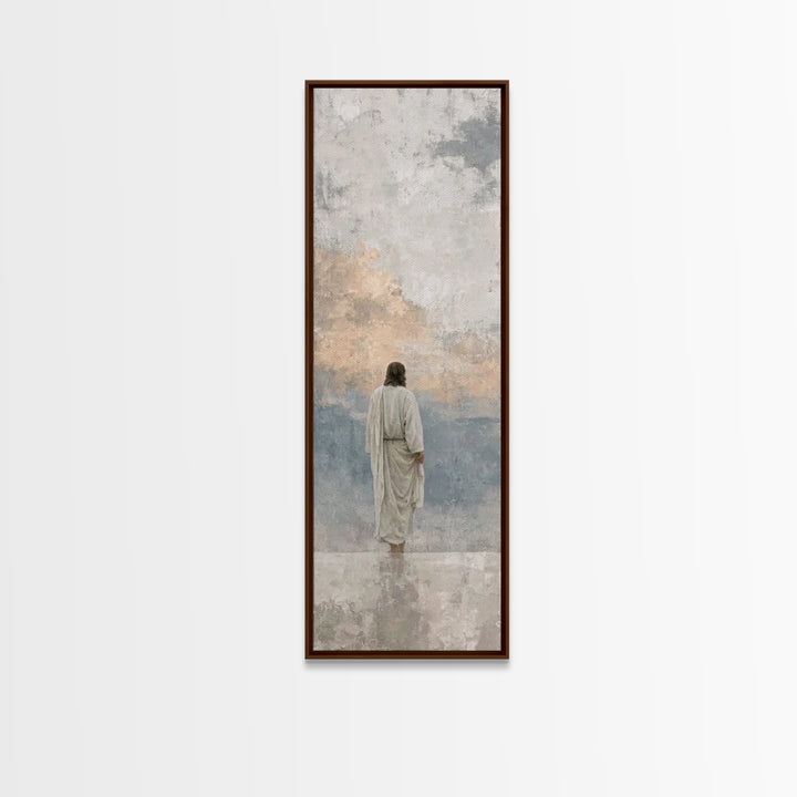 Path of Stillness – Framed Canvas Print – Tall Narrow Wall Art – Christian Art Canvas – Christian Wall Art – Jesus Painting – Faith Art