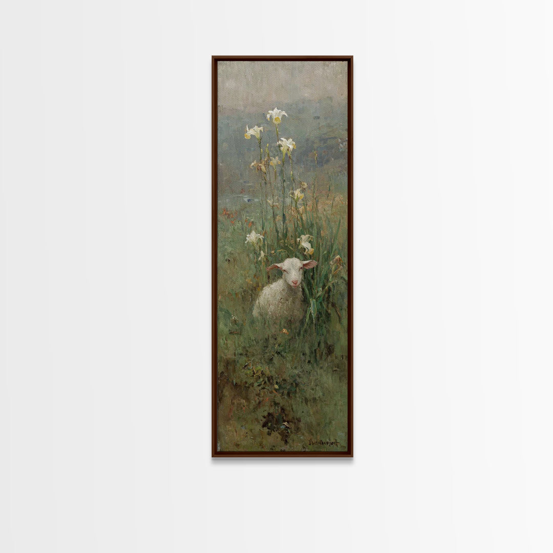 Lilyfield Grace – Framed Canvas Print – Christian Art Canvas – Tall Narrow Wall Art – Christian Wall Art – Christian Painting – Faith Art