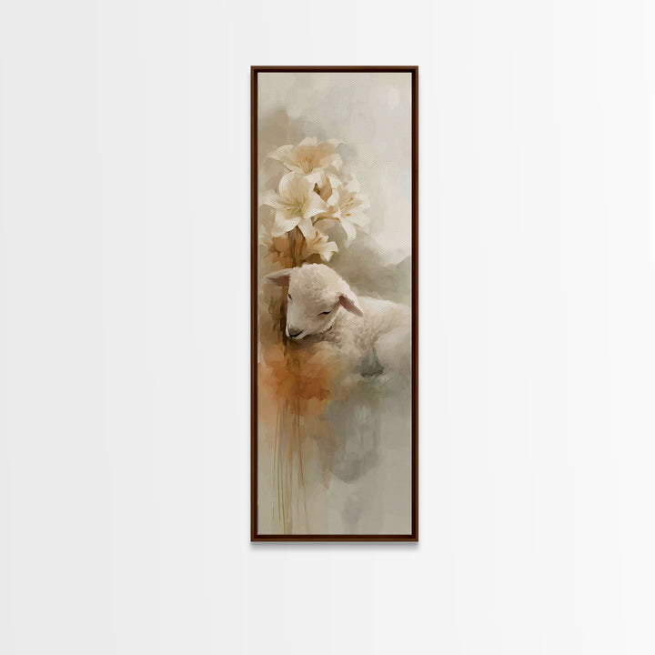 Soft Pasture Blessing – Framed Canvas Print – Christian Art Canvas – Christian Wall Art – Christian Painting – Tall Narrow Wall Art – Faith