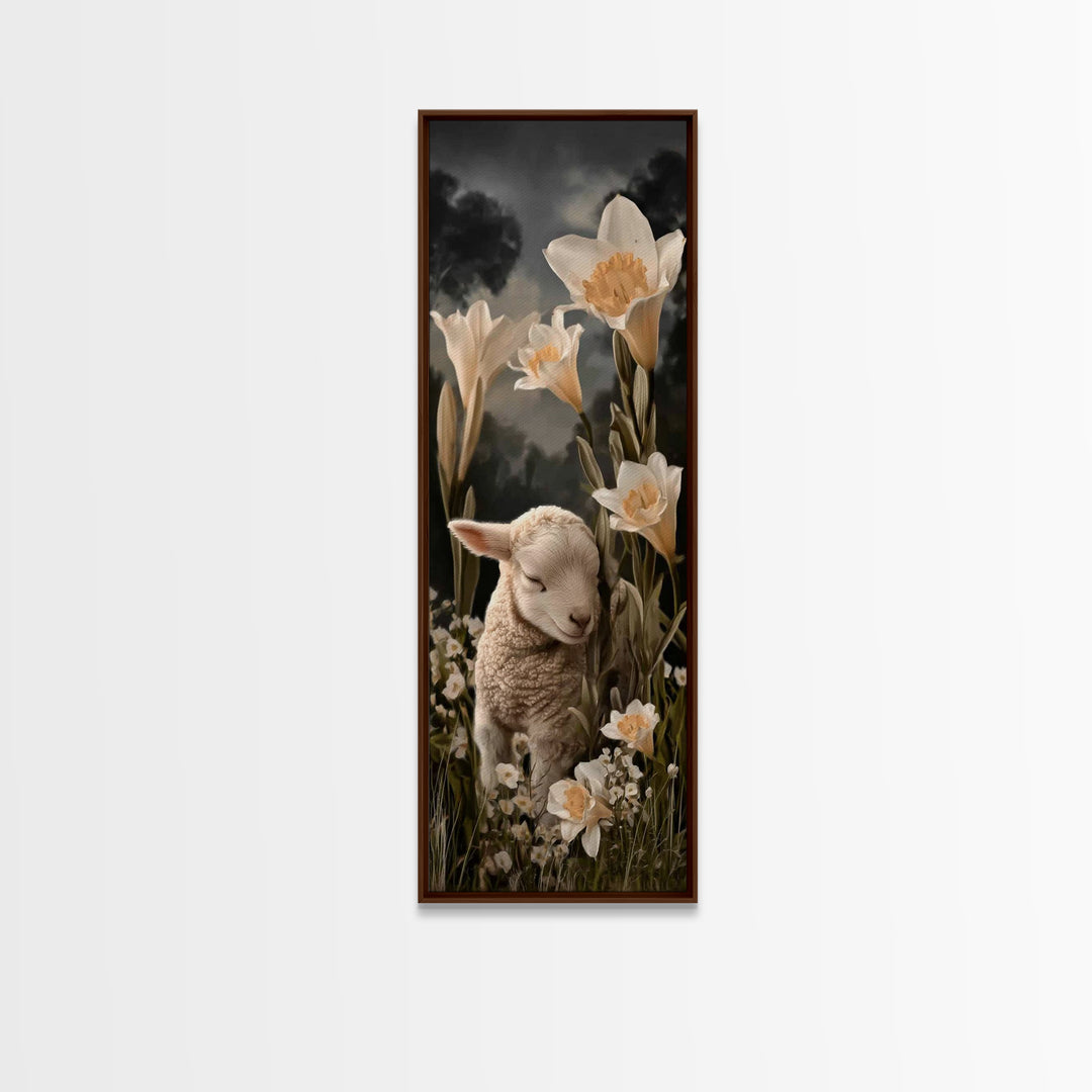 Radiant Lily Calm – Framed Canvas Print – Tall Narrow Wall Art – Christian Painting – Christian Art Canvas – Christian Wall Art – Faith Art