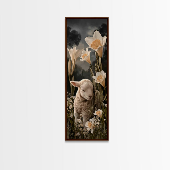 Radiant Lily Calm – Framed Canvas Print – Tall Narrow Wall Art – Christian Painting – Christian Art Canvas – Christian Wall Art – Faith Art