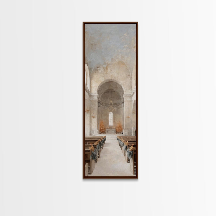 Holy Winter Aisle – Framed Canvas Print – Skinny Art – Christian Art Canvas – Christian Wall Art – Christmas Art – Christian Decorations