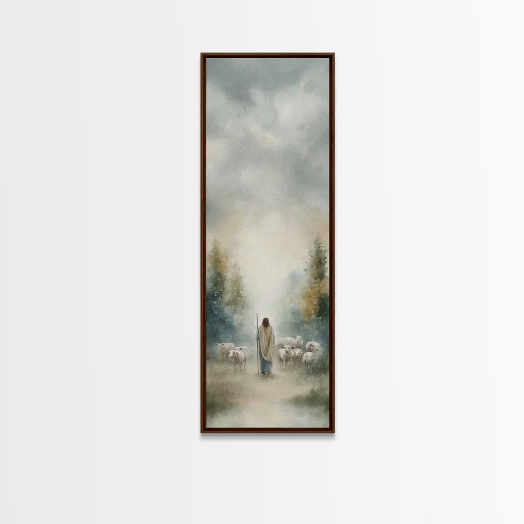 Guided By Heaven | Framed Canvas Print | Narrow Art | Jesus Painting | Christian Art Prints | Modern Christian Art | Christian Gift Ideas