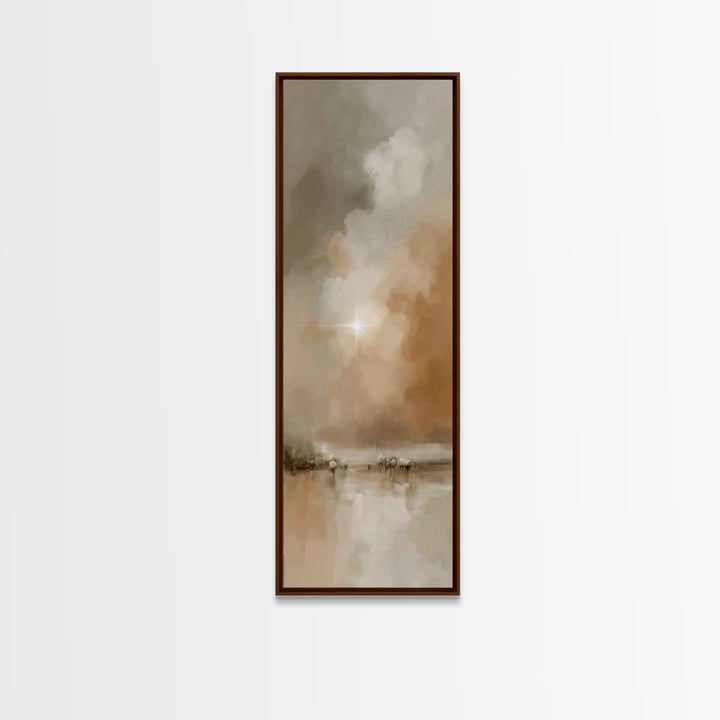 Radiant Winter Star – Framed Canvas Print – Christian Christmas Art – Christian Wall Art – Christmas Canvas Wall Art – Skinny Art – Christi