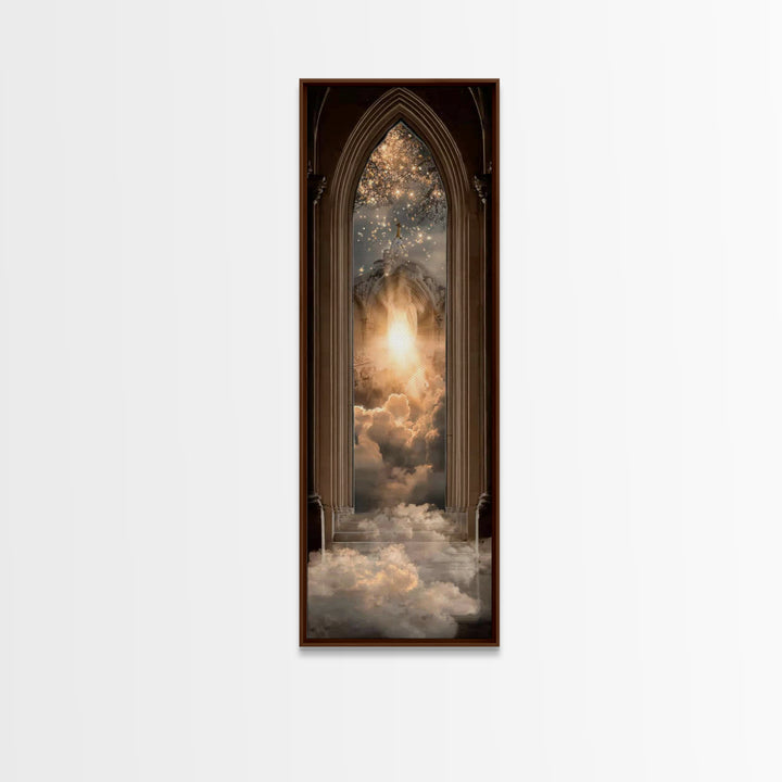 Heaven’s Holy Gate – Framed Canvas Print – Christian Wall Art – Christian Art Canvas – Modern Christian Art – Skinny Art – Christian Painti