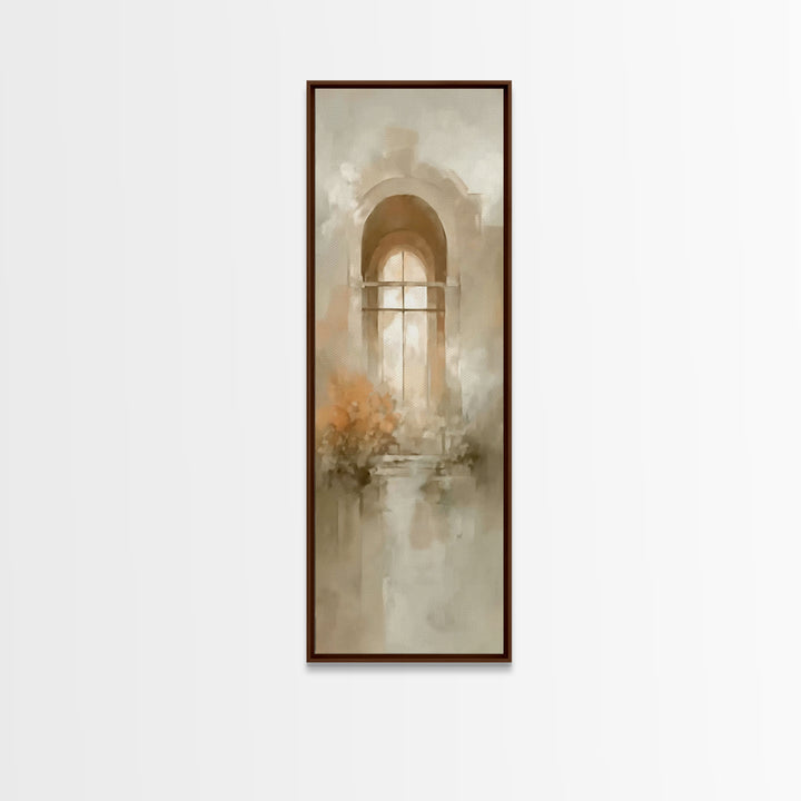 Cross Of Stillness | Framed Canvas Print | Minimalist Christian Art | Christian Wall Art | Christian Art Canvas | Tall Skinny Art Print | C