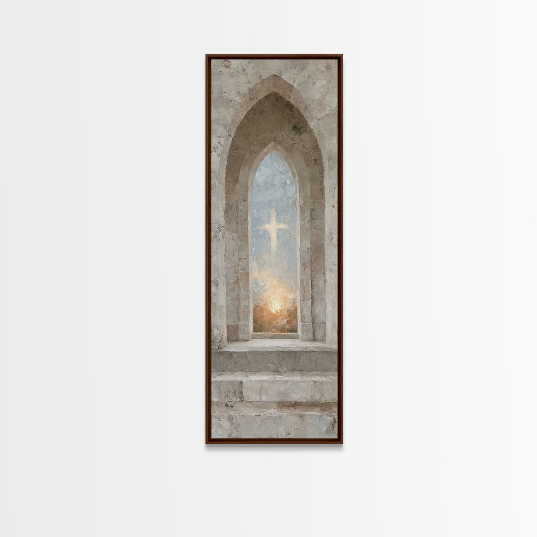 Sanctuary Of Light – Framed Canvas Print – Christian Art Canvas – Christian Wall Art – Subtle Christian Art – Narrow Art – Christian Art Pr