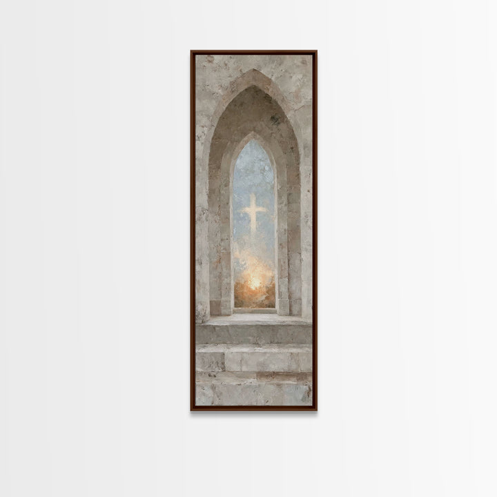 Sanctuary Of Light – Framed Canvas Print – Christian Art Canvas – Christian Wall Art – Subtle Christian Art – Narrow Art – Christian Art Pr