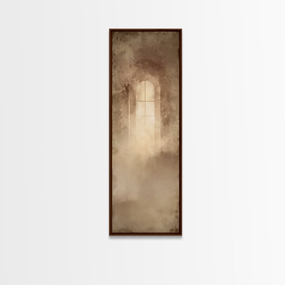 Window Of Grace | Framed Canvas Print | Christian Wall Art | Christian Art Canvas | Minimalist Christian Art | Narrow Art | Christian Gift