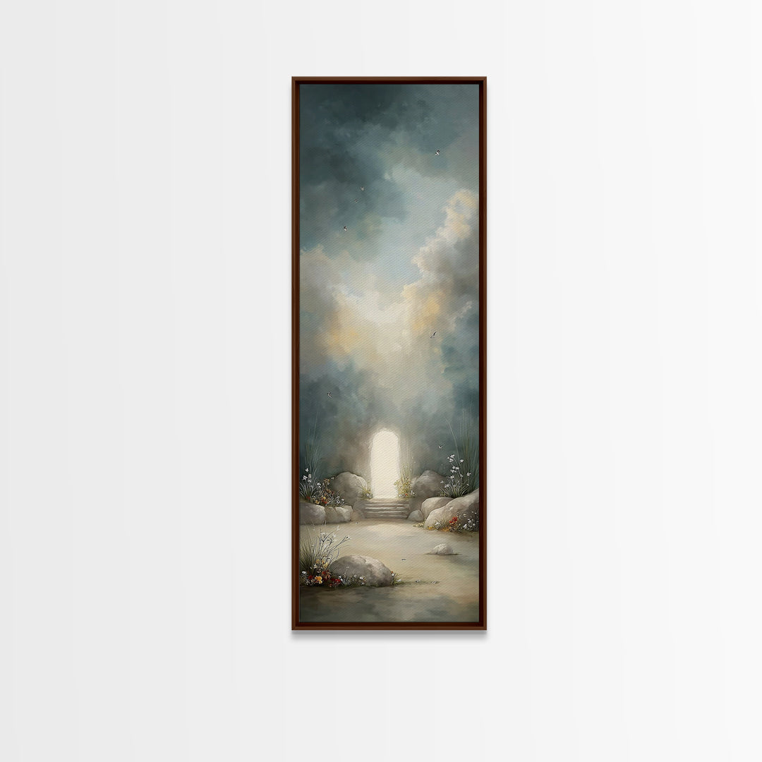 Garden Of Resurrection – Framed Canvas Print – Christian Art Canvas – Christian Wall Art – Modern Christian Art – Tall Skinny Art Print – C