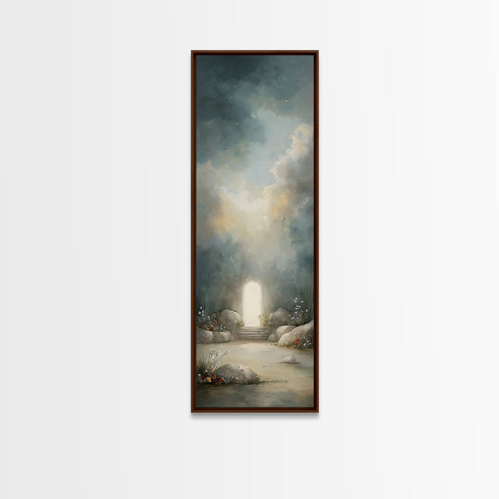 Garden Of Resurrection – Framed Canvas Print – Christian Art Canvas – Christian Wall Art – Modern Christian Art – Tall Skinny Art Print – C