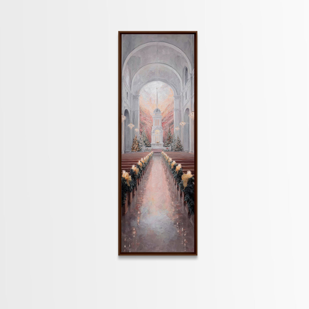 Golden Advent Glow – Framed Canvas Print – Skinny Art – Christian Christmas Art – Christian Art Canvas – Christian Wall Art – Christmas Art