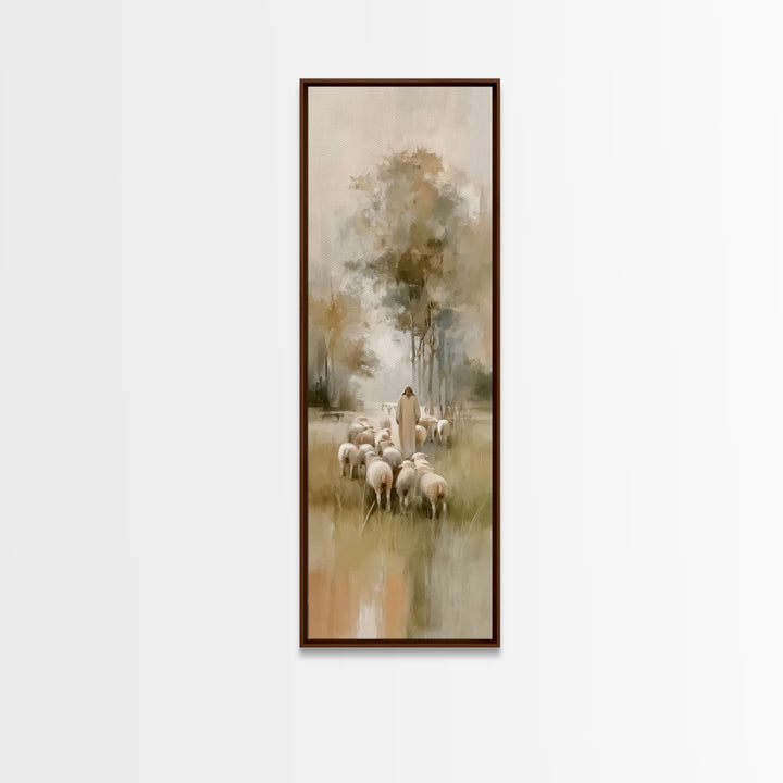 Pastoral Light Way | Framed Canvas Print | Christian Art Canvas | Christian Painting | Skinny Art | Christian Wall Art