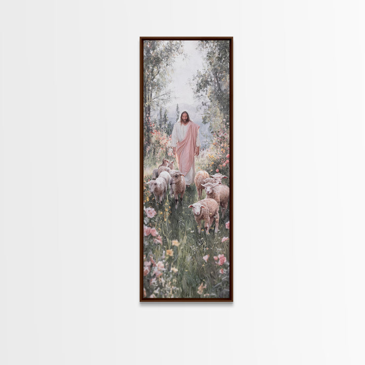 Garden Of Mercy | Framed Canvas Print | Christian Art Work | Jesus Painting | Narrow Art | Christian Christmas Art | Christian Decor