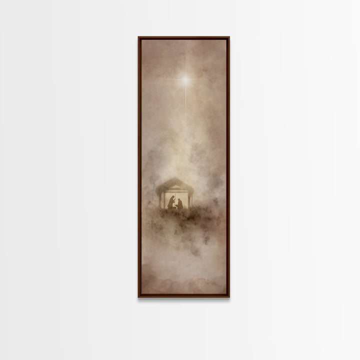Silent Bethlehem Night – Framed Canvas Print – Christian Art Canvas – Christian Wall Art – Christian Christmas Art – Jesus Painting – Chris