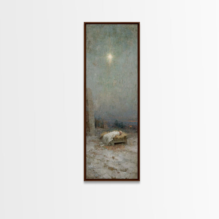 Holy Stable Peace – Framed Canvas Print – Bible Art – Christmas Art – Christian Art Canvas – Christian Wall Art – Jesus Painting – Christia