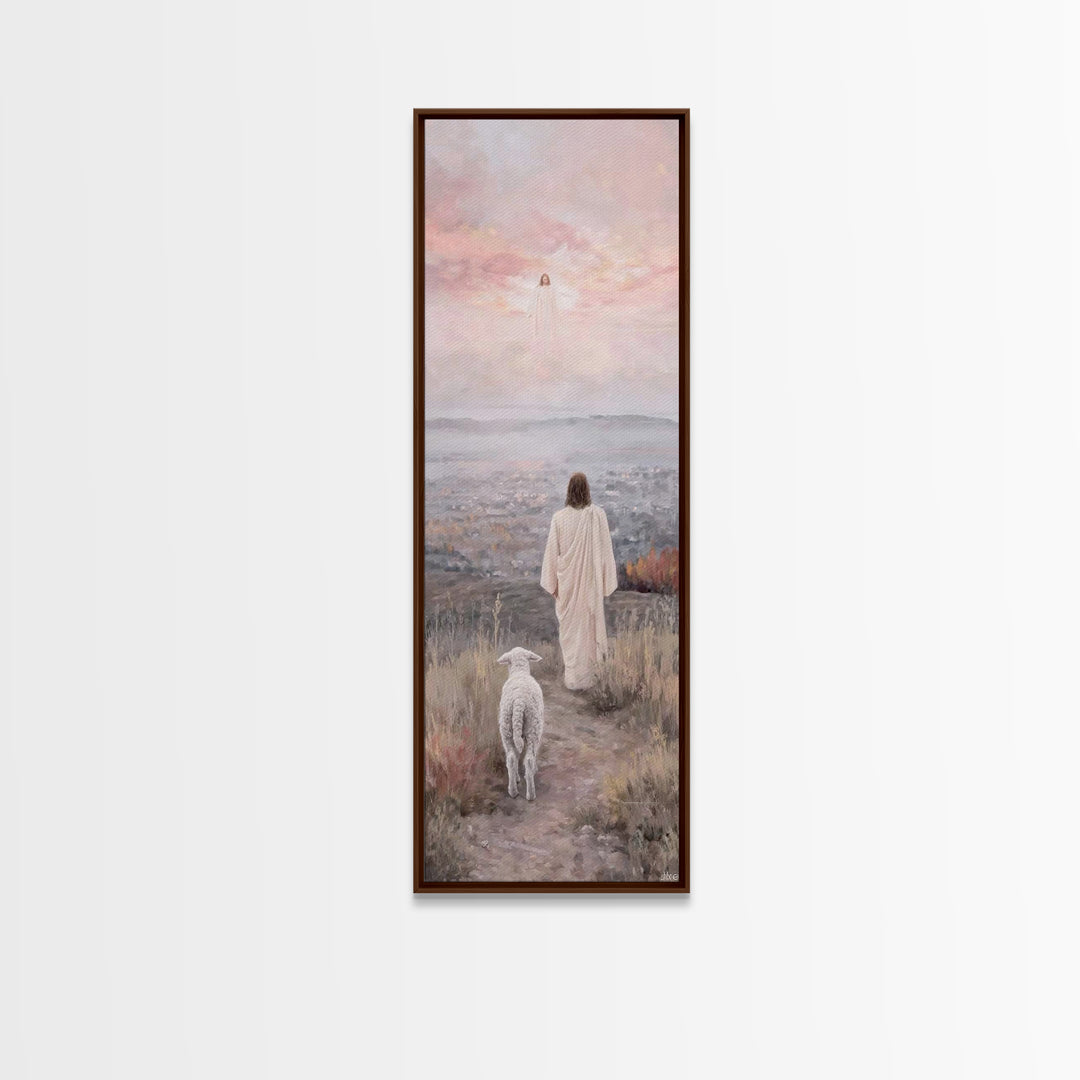 The Shepherd’s Path – Framed Canvas Print – Bible Art – Christian Wall Art – Jesus Painting – Christian Christmas Art – Christian Art Canva