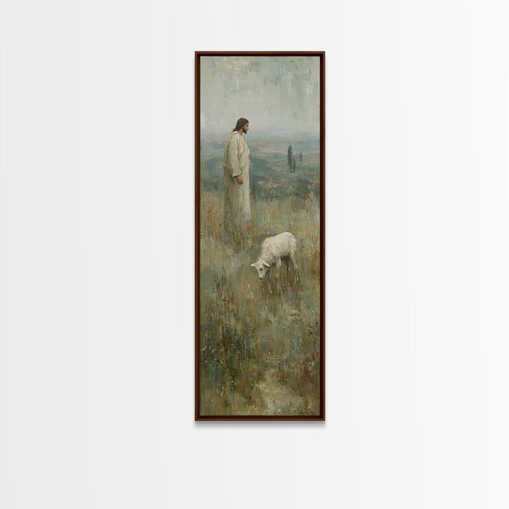 Path of Grace, Framed Canvas Print, Tall Skinny Art Print, Christian Wall Art, Jesus Christmas Art, Christian Decorations, Modern Christian