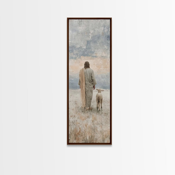 Silent Pastures – Framed Canvas Print – Skinny Art – Christian Art Print – Jesus Painting – Vintage Christian Art – Christian Wall Art