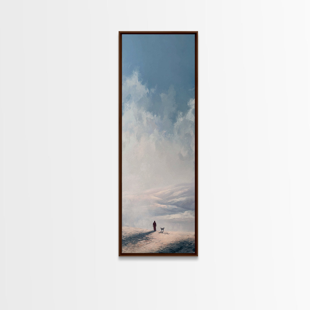 Heavenlit Journey | Framed Canvas Print | Tall Narrow Wall Art | Christian Paintings | Jesus Canvas Art | Christian Decor | Christmas Wall