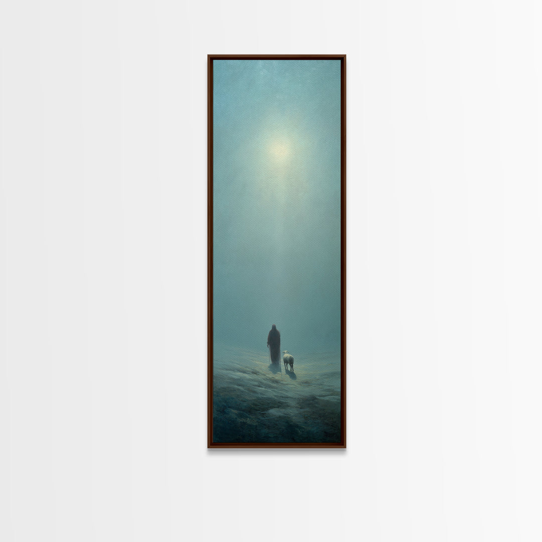 Sacred Solitude | Framed Canvas Print | Skinny Art | Large Christian Painting | Jesus Art Print | Christian Christmas Art | Christian Wall