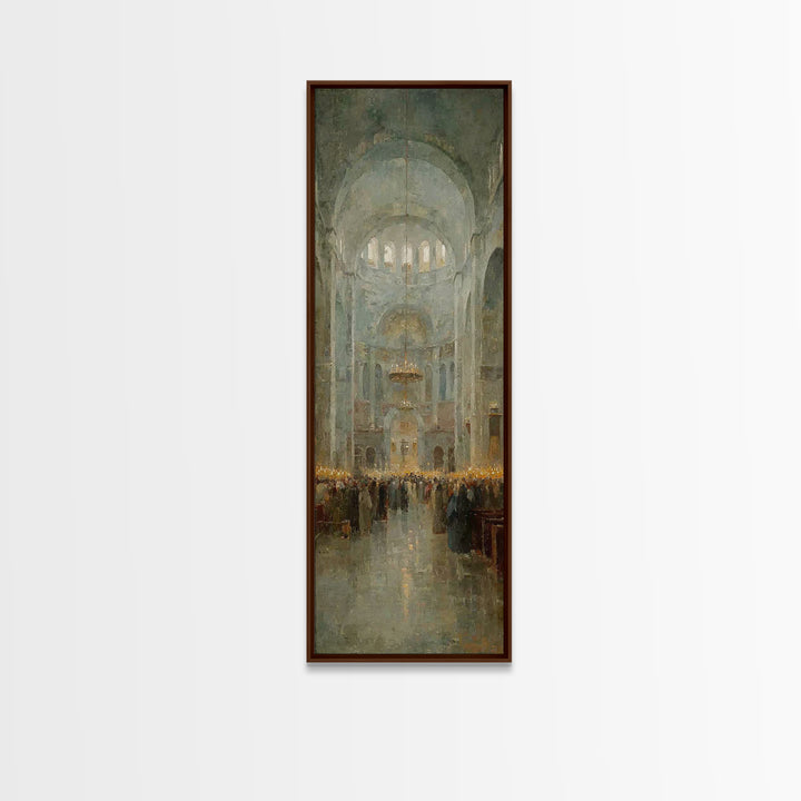 Cathedral Dawn Joy – Framed Canvas Print – Tall Narrow Wall Art – Christian Art Canvas – Christmas Wall Art – Christian Wall Art – Christia