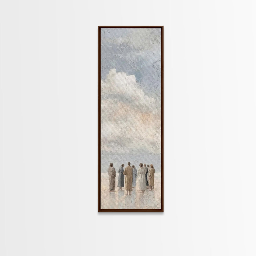 Gathered In Light – Framed Canvas Print – Tall Skinny Art Print – Christian Art Canvas – Christian Wall Art – Jesus Painting – Christian Ch