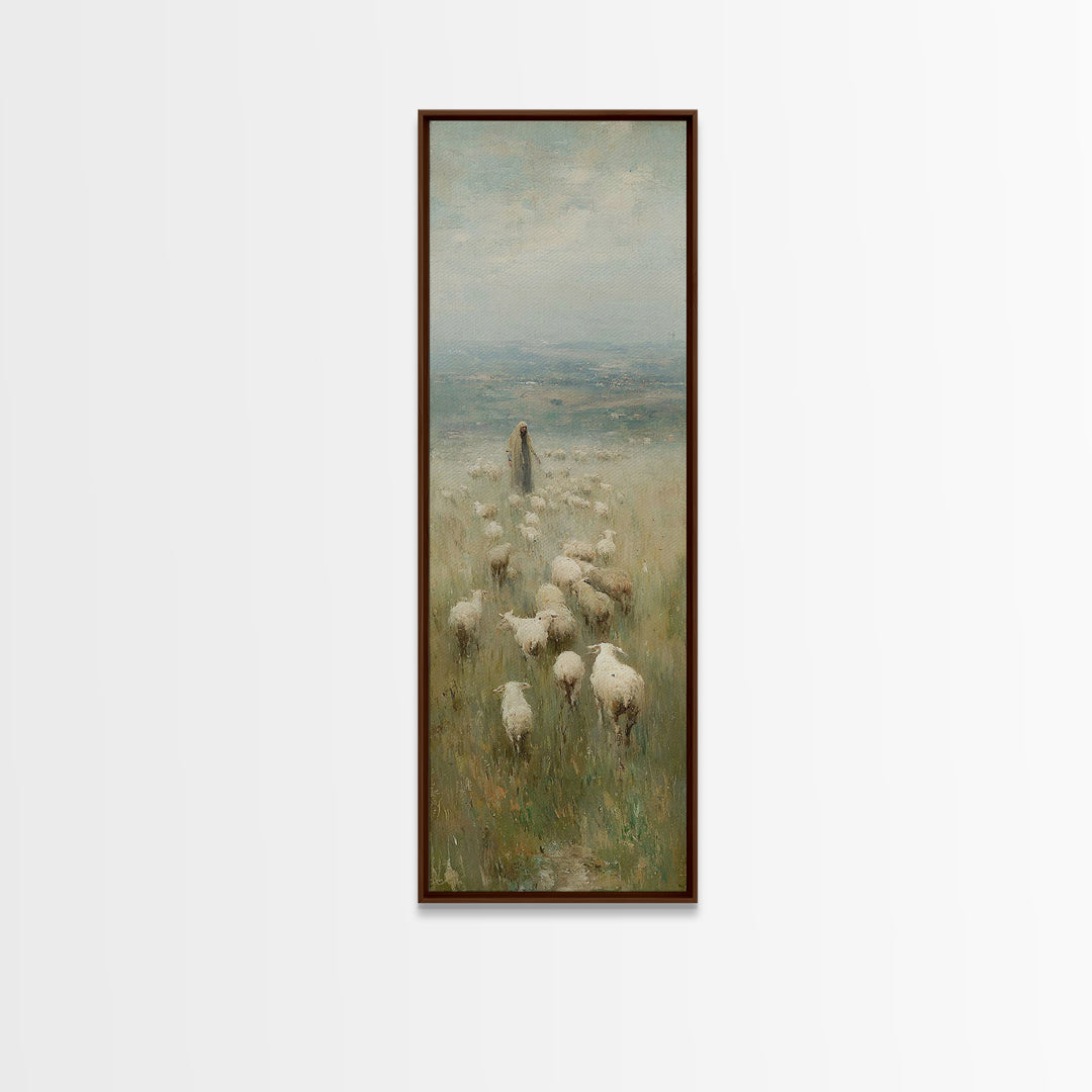 Hills Of Mercy - Framed Canvas Print - Christian Art Canvas - Jesus Painting - Christian Wall Art - Narrow Art - Christian Christmas Art