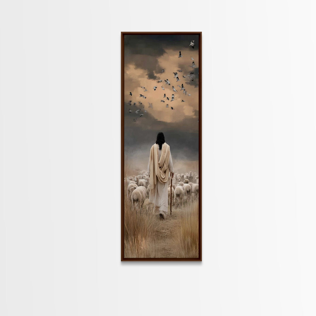 Holy Nativity Star, Framed Canvas Print, Christmas Art, Christian Wall Art, Christian Art Canvas, Tall Narrow Wall Art, Christian Christmas