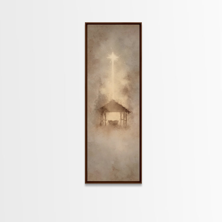 Radiant Hope Star | Framed Canvas Print | Christmas Art | Christian Wall Art | Christian Art Canvas | Skinny Art | Christian Christmas Art