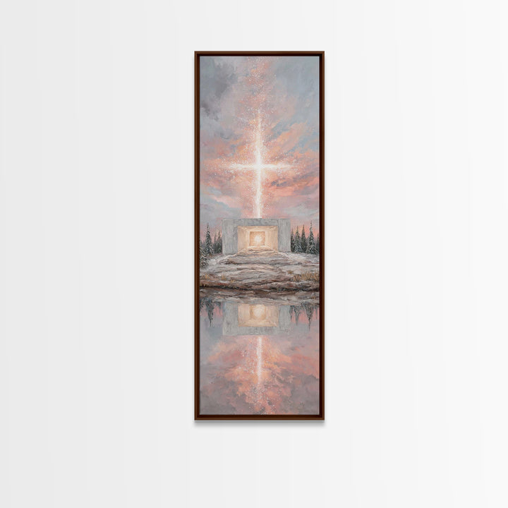 Cross Of Glory - Framed Canvas Print - Christian Wall Art - Christian Art Canvas - Christmas Art - Tall Narrow Wall Art - Christian Art