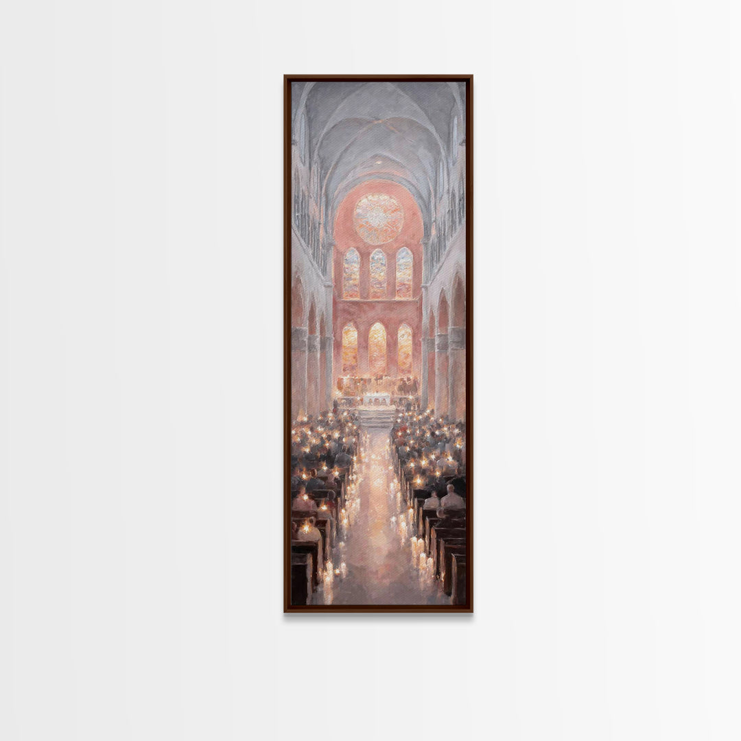 Advent Sanctuary Glow – Framed Canvas Print – Skinny Art – Christian Art Canvas – Christmas Wall Art – Christian Decor – Christian Art Prin