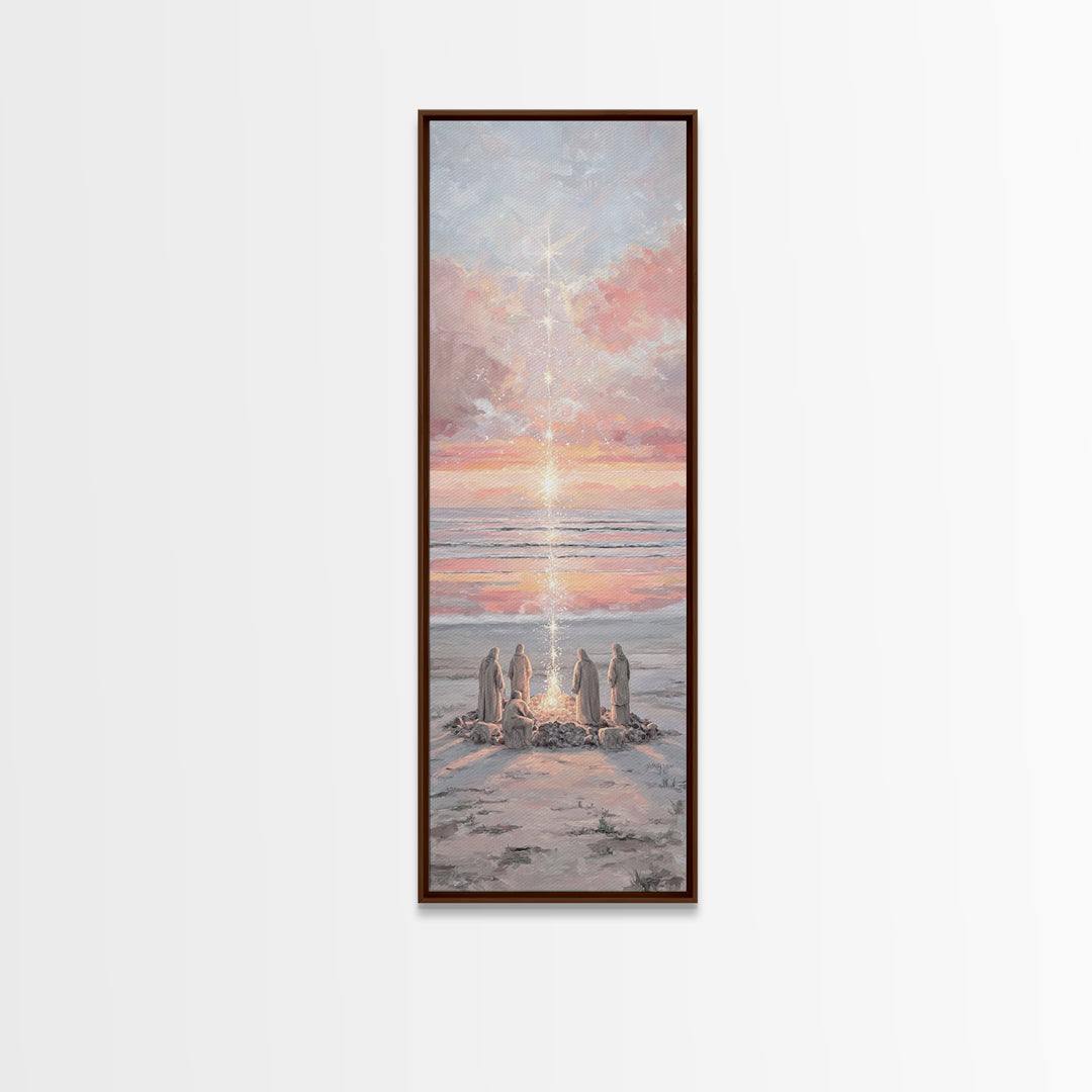 Ocean Morning Watch – Framed Canvas Print – Narrow Art – Christian Wall Art – Christian Art Work – Christmas Art