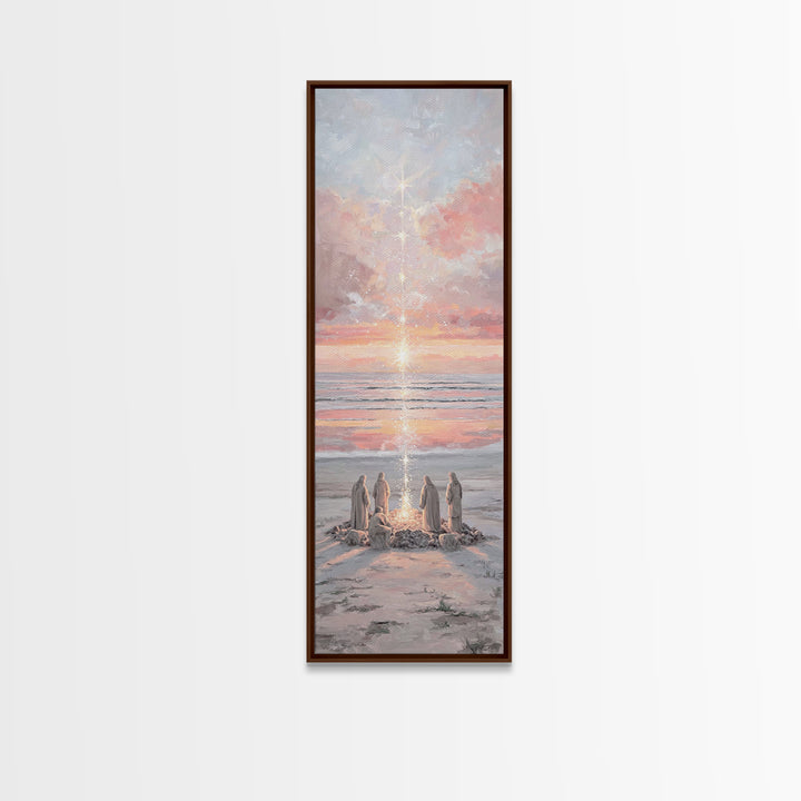 Ocean Morning Watch – Framed Canvas Print – Narrow Art – Christian Wall Art – Christian Art Work – Christmas Art