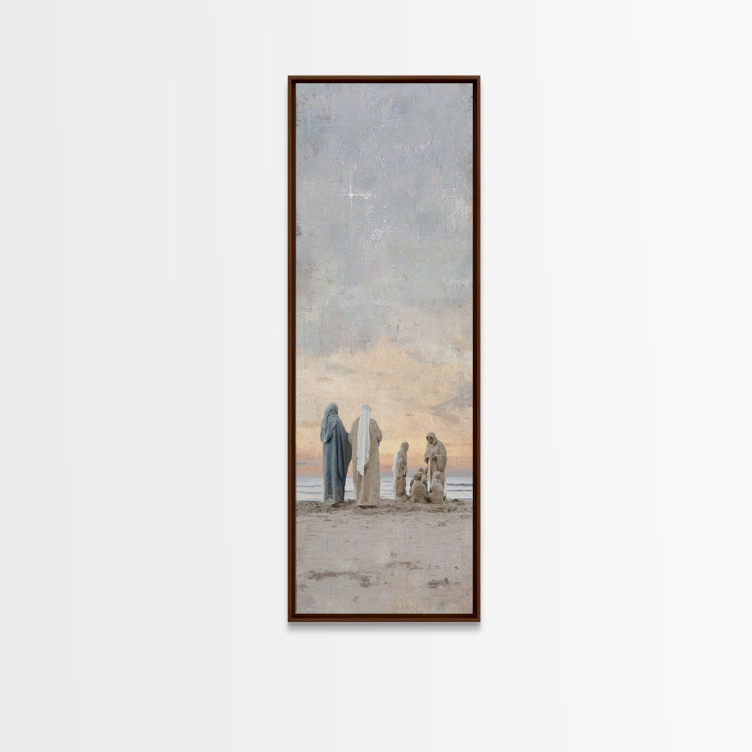 Soft Bethlehem Light – Framed Canvas Print – Tall Narrow Wall Art – Christian Art Prints – Christian Christmas Art – Jesus Painting