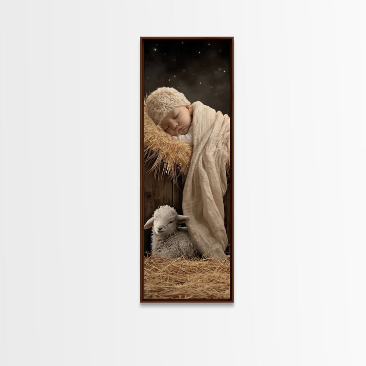 Holy Night Vigil – Framed Canvas Print – Narrow Art – Christian Art Canvas – Christian Decor – Christmas Art