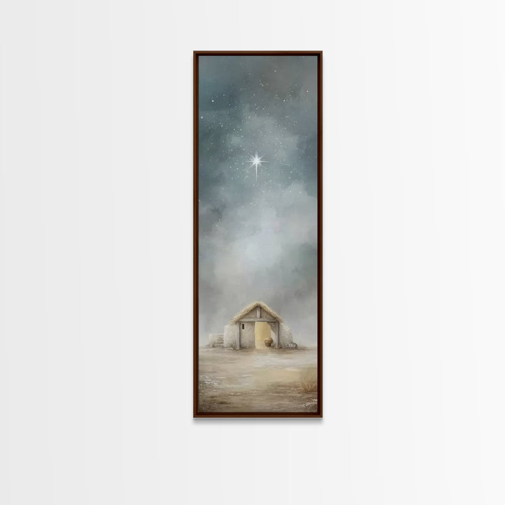 Bethlehem Shelter Hope – Framed Canvas Print – Skinny Art – Christian Wall Art – Christian Art Painting – Christmas Art