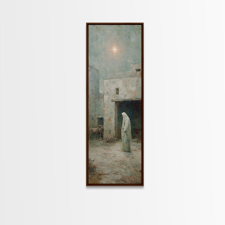 Bethlehem Dawn Path | Framed Canvas Print | Christian Wall Art | Jesus Painting | Narrow Art | Christian Christmas Art | Christian Art Canv