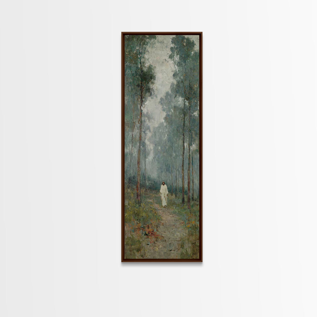 Morning Hope Trail | Framed Canvas Print | Christian Art | Christian Art Canvas | Narrow Art | Jesus Painting | Christian Christmas Art
